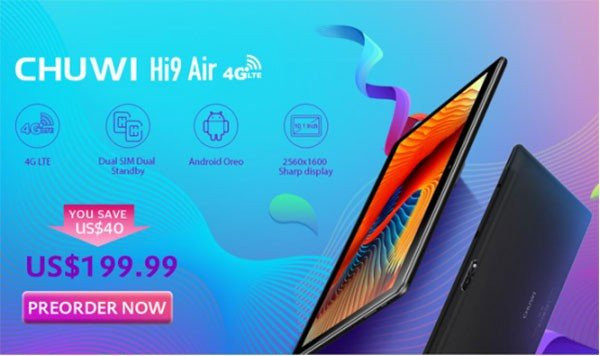 Chuwi Hi9 Air: Δείτε το gaming tablet με οθόνη ανάλυσης 2K, Android Oreo και 4G LTE σε δράση [Video]