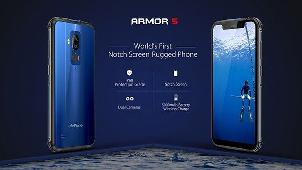Ulefone Armor 5: Επίσημα το πρώτο θωρακισμένο smartphone με οθόνη 5.85'' FHD+ και notch
