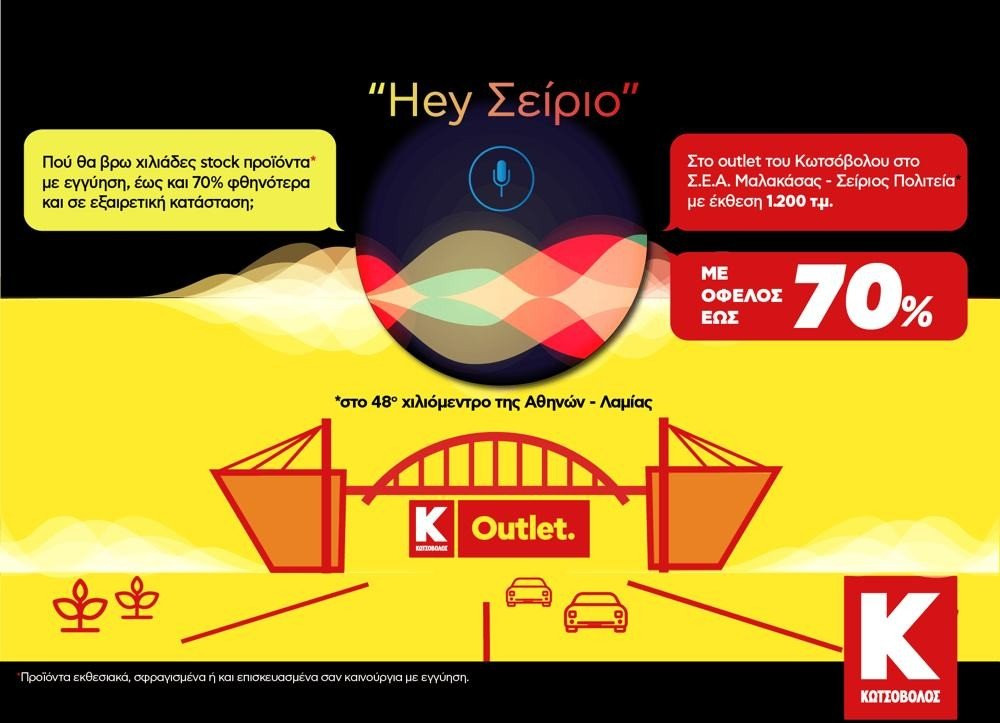 Κωτσόβολος Outlet στην Εθνική Οδό Αθηνών - Λαμίας για προϊόντα με έκπτωση έως 70%