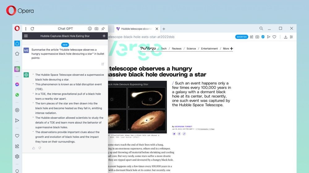 Opera: Ενσωματώνει το ChatGPT στον ομώνυμο web browser