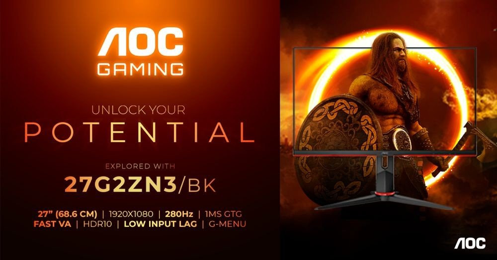 Νέα 27'' gaming οθόνη AGON by AOC με panel 280Hz στα €239
