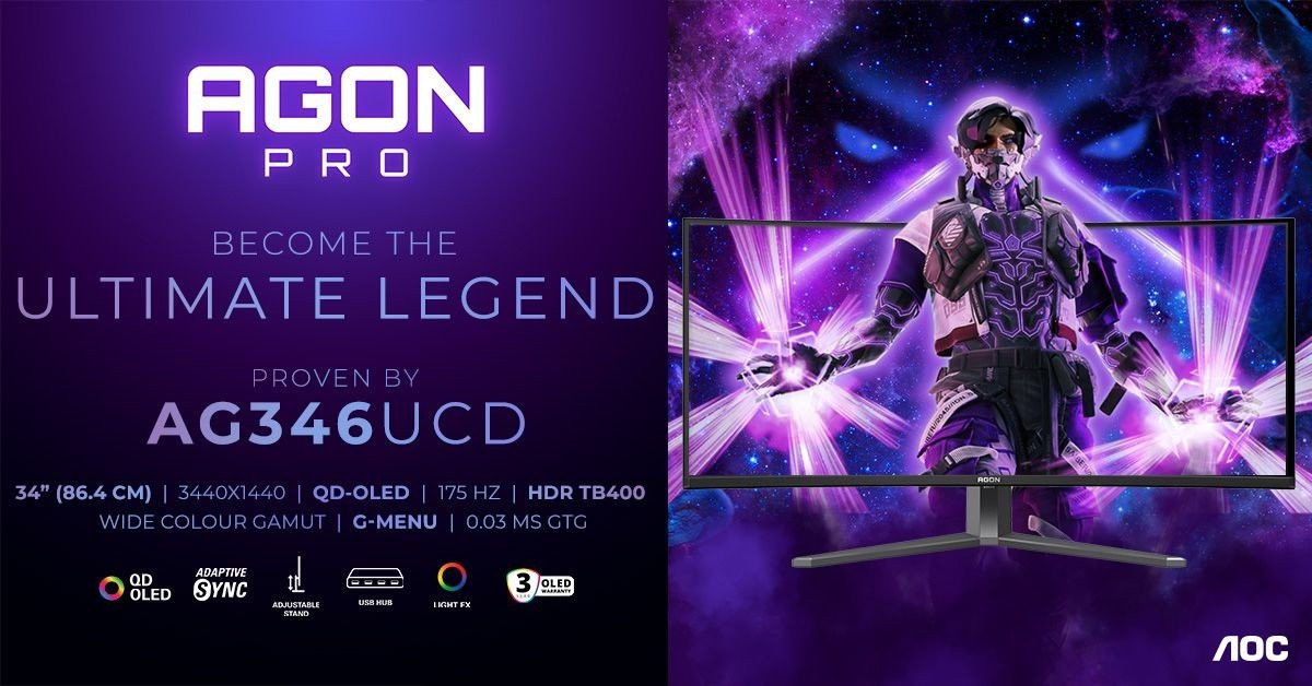 AGON PRO AG346UCD: Η τεχνολογία QD-OLED συναντά το πανοραμικό παιχνίδι σε 175 Hz