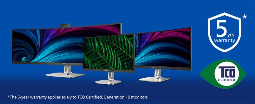 Philips Monitors: Πιστοποίηση TCO Certified Generation 10 με 5 χρόνια εγγύηση