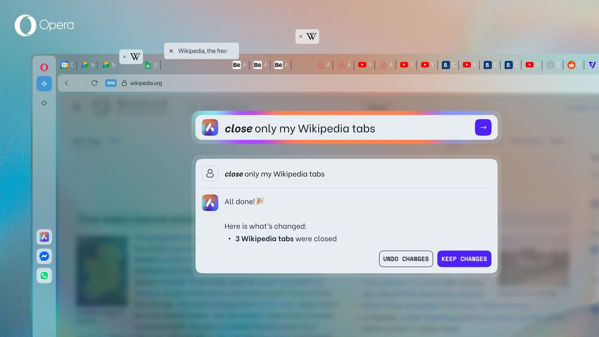 Opera: Προσθέτει διαχείριση καρτελών με AI στον browser