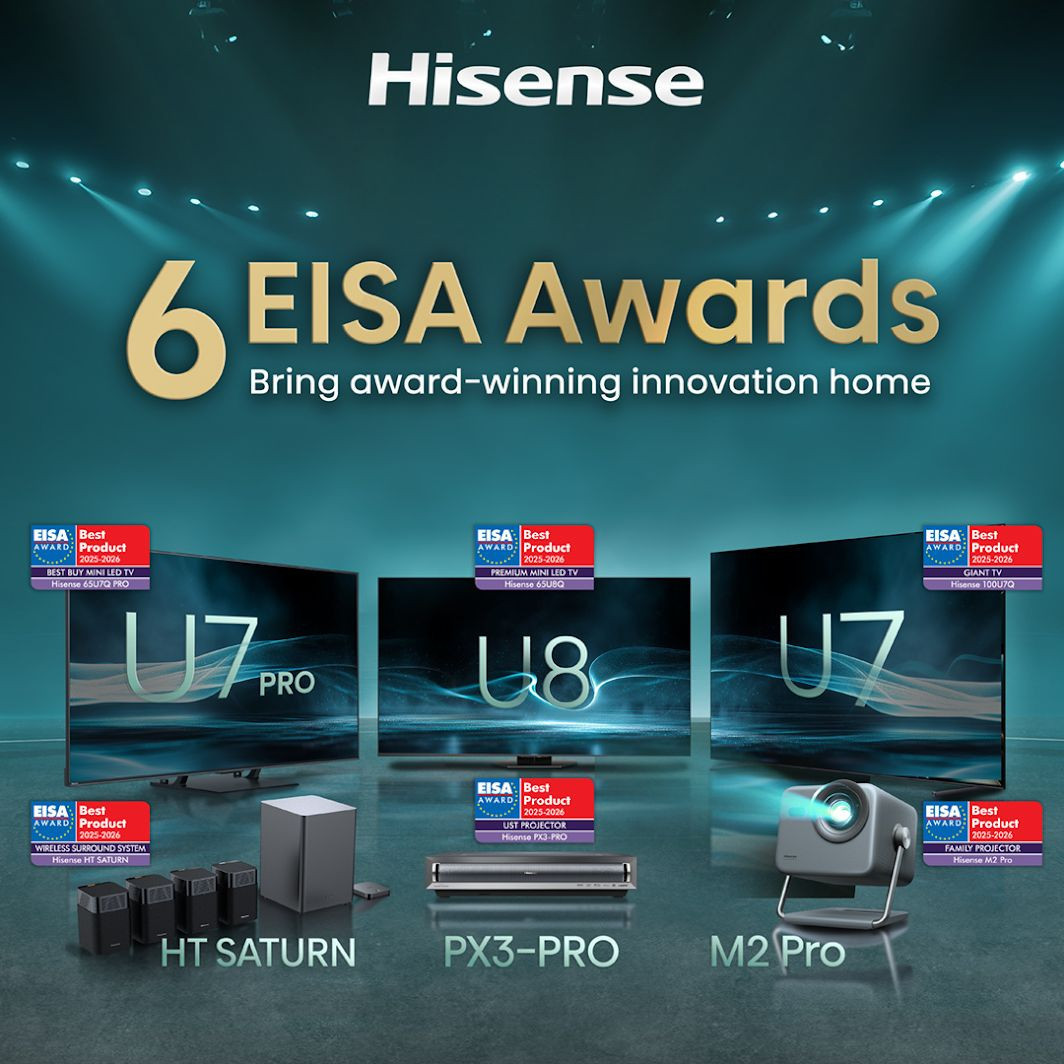 Η Hisense ξεχωρίζει διεθνώς με 6 βραβεία EISA