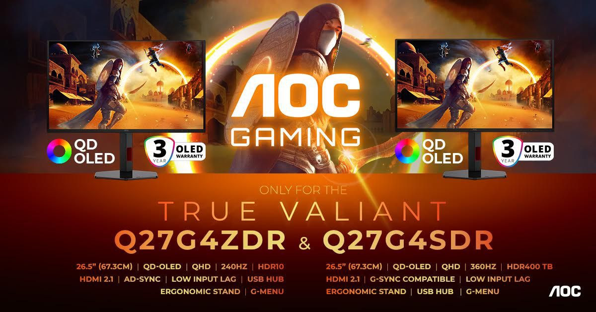 AOC: Νέας γενιάς οθόνες gaming με τεχνολογία QD-OLED και πολύ καλή τιμή