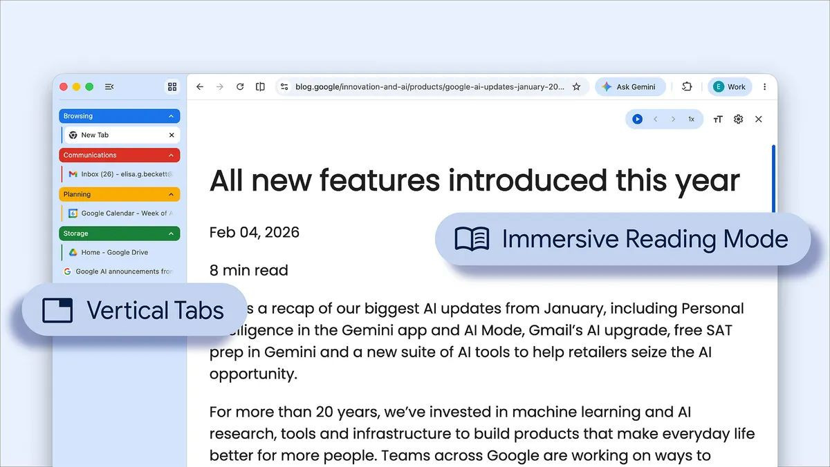Google Chrome: Διαθέσιμες δύο νέες λειτουργίες που αλλάζουν την περιήγηση