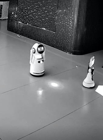 AI ρομπότ έπεισε αυτόνομα άλλα 12 μεγαλύτερα ρομπότ να το ακολουθήσουν έξω από εκθεσιακό χώρο! image