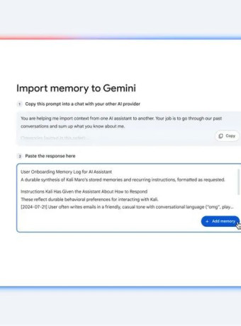 Νέα λειτουργία import στο Gemini: Εύκολη μετάβαση από άλλα AI chatbots image