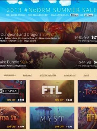 2013 #NoDRM Summer Sale: Εκπληκτικές προσφορές σε όλα τα games μέχρι την 5η Ιουλίου από το GOG! image
