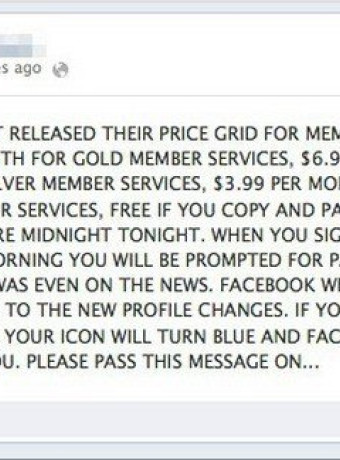 Νέο Facebook scam, ζητά από τους χρήστες να μοιραστούν ένα μήνυμα για να μη πληρώσουν συνδρομή στο κοινωνικό δίκτυο... image