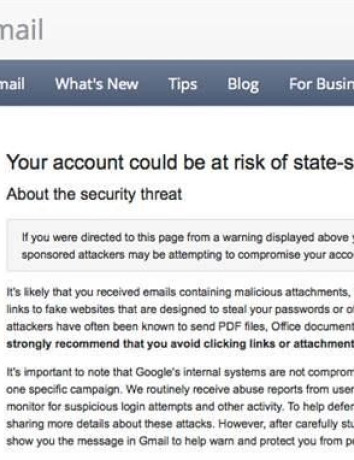 Η Google προειδοποιεί τους χρήστες Gmail για ενδεχόμενο hack image