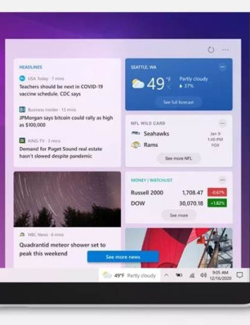 Windows 10: Ενσωμάτωση widget με ειδήσεις και καιρό στην taskbar image