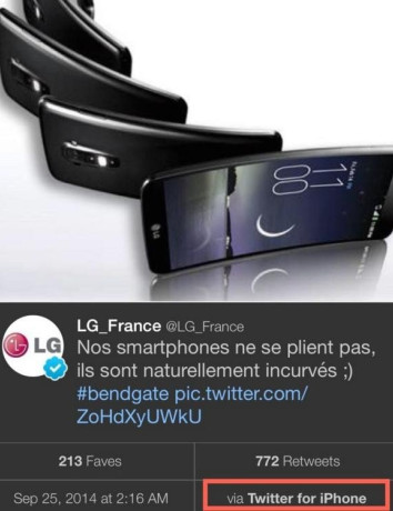 Επική γκάφα από την LG: Τρολάρει το iPhone 6 (bendgate) από ένα...iPhone! image