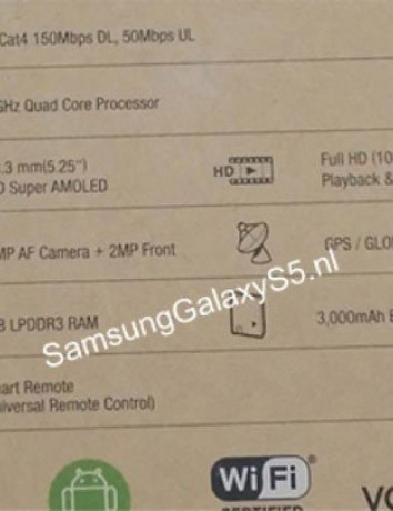 Samsung Galaxy S5: Διέρρευσαν τα τεχνικά χαρακτηριστικά από το κουτί της συσκευής (;) image