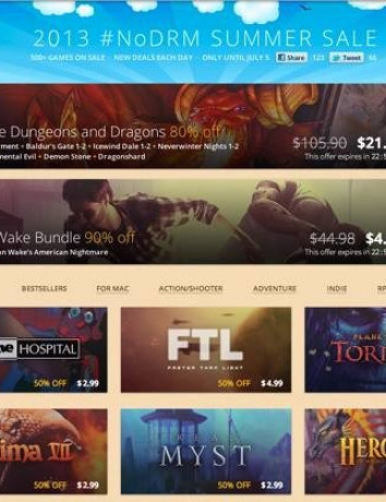 2013 #NoDRM Summer Sale: Εκπληκτικές προσφορές σε όλα τα games μέχρι την 5η Ιουλίου από το GOG! image