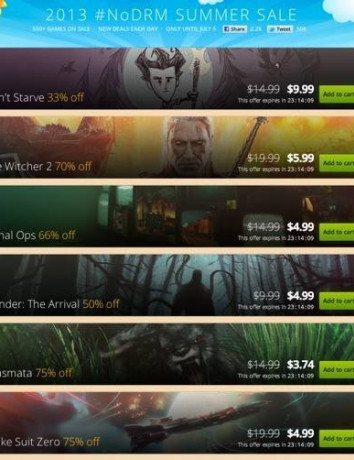 Summer Sale NoDRM Day 2: Οι προσφορές συνεχίζονται με The Witcher 2 (-70%), Miasmata (-75%) κ.ά! image