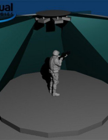 Ρεαλιστικός FPS προσομοιωτής  με οθόνη 360° και περιστρεφόμενο πάτωμα [Video] image