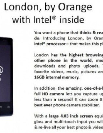 Orange London, με επεξεργαστή Intel Medfield και Android ICS (;) image