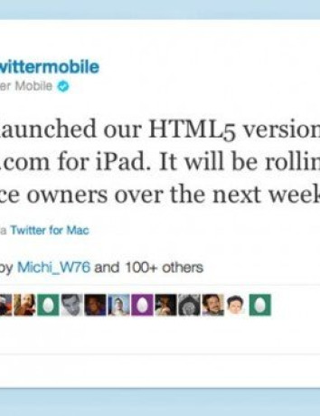 HTML5 έκδοση του Twitter για το iPad image