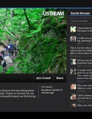 Εφαρμογή Ustream διαθέσιμη για Android Honeycomb tablets image