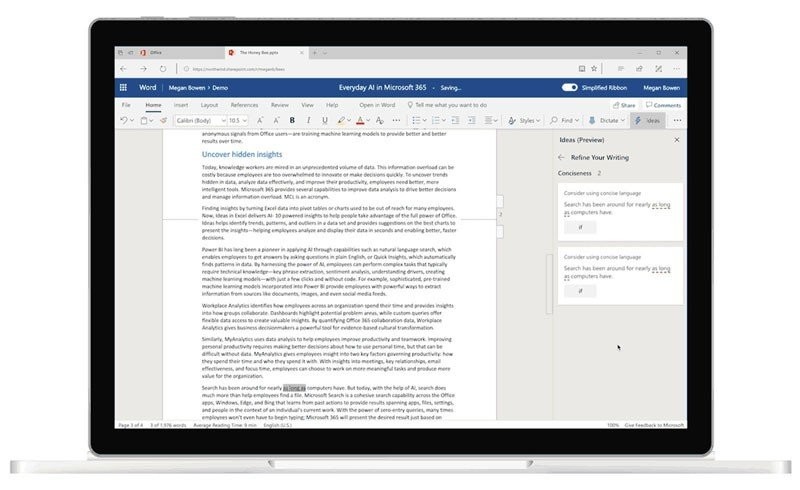 Ideas: Νέο εργαλείο Τεχνητής Νοημοσύνης για να βελτιώσεις το γράψιμο σου στο Microsoft Word