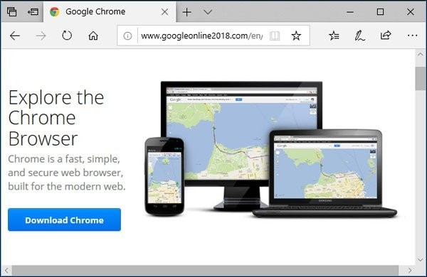 Προσοχή σε malware links όταν επιχειρείτε να κατεβάσετε τον Chrome browser από τον Microsoft Edge