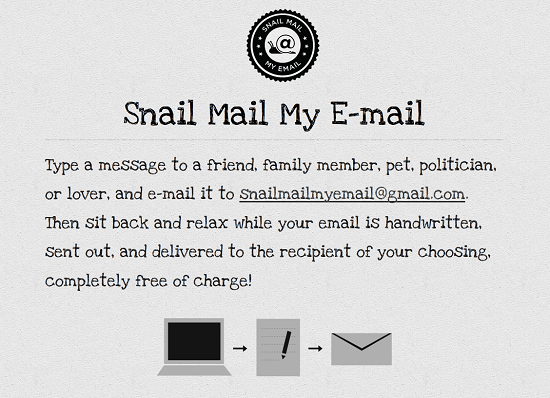 Snail Mail My Email, μετατρέψτε τα Email σας σε χειρόγραφες επιστολές