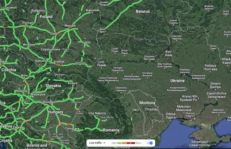 Google Maps: Απενεργοποιεί τη λειτουργία live traffic στην Ουκρανία