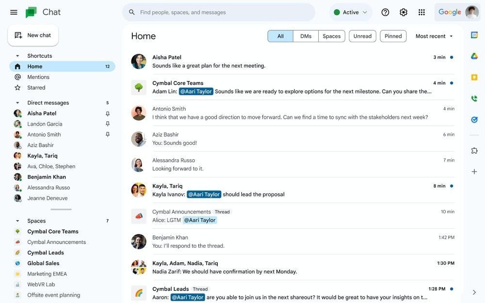Google Chat: Αναβαθμίζεται με νέο design, Duet AI και δυνατότητα αποστολής μηνυμάτων σε Teams και Slack