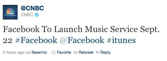 Facebook Music στις 22 Σεπτεμβρίου (;)