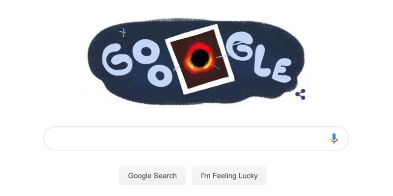 Google Doodle αφιερωμένο στην πρώτη εικόνα μαύρης τρύπας image