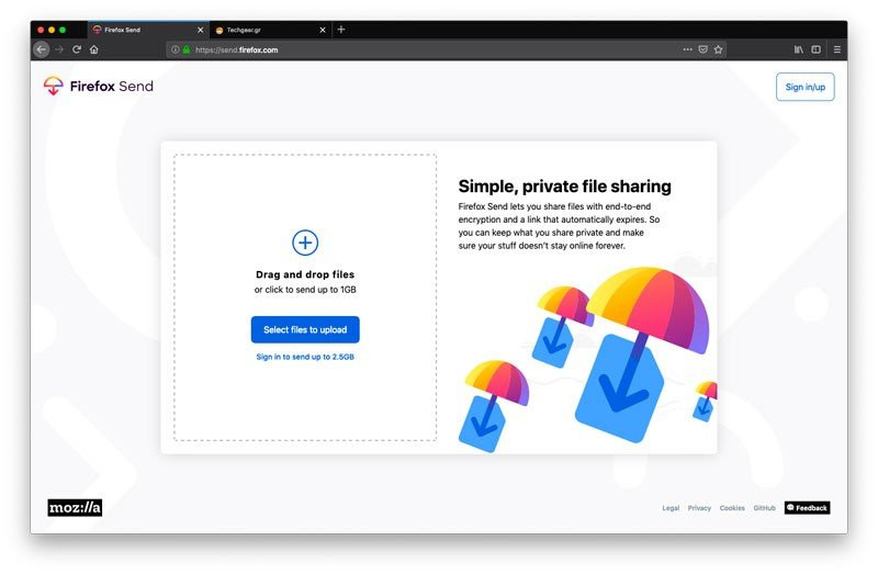 Firefox Send: Αποστολή αρχείων με απόλυτη ασφάλεια και αυτόματη διαγραφή τους image