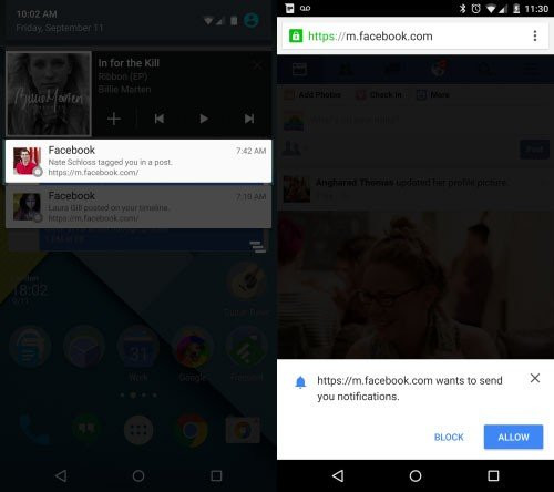 Ειδοποιήσεις μέσα από τον Chrome browser και για τη mobile έκδοση του Facebook image