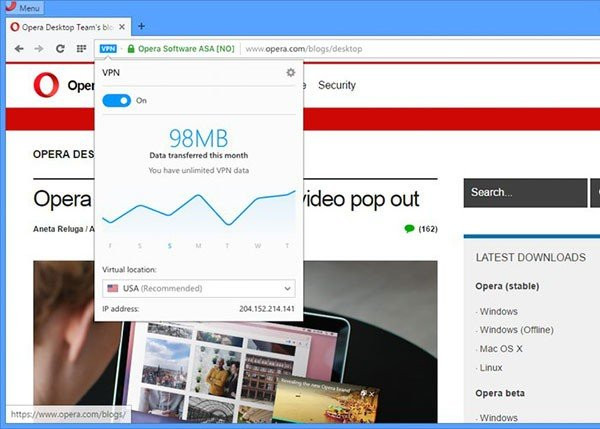 Η Opera ενσωματώνει δωρεάν υπηρεσία VPN στον web browser της! [Video] image