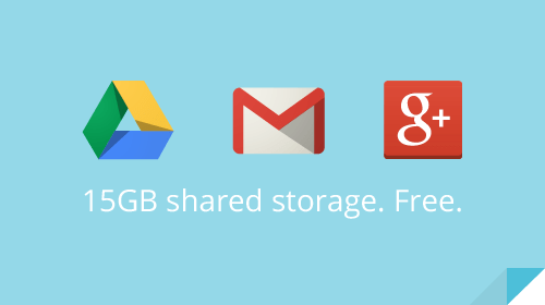 Ενιαίος αποθηκευτικός χώρος 15GB για τα Google Drive, Gmail και Google+ image