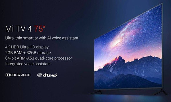 Xiaomi Mi TV 4 75'': Η νέα 4K UHD LED TV με πάχος μόλις 11.4mm και τιμή μόλις €1200! image