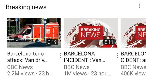 YouTube: Δοκιμές για κατηγορία "Breaking News" με σημαντικά γεγονότα απ' όλο τον κόσμο image