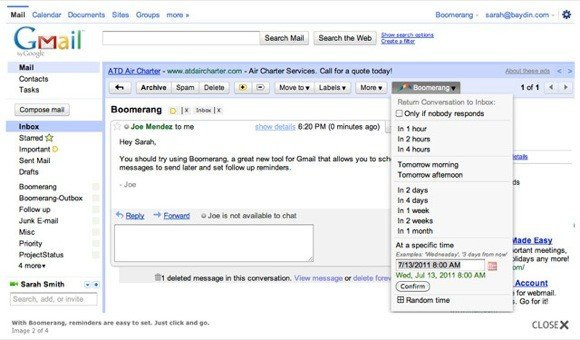 Boomerang για Gmail, ένα έξυπνο plugin για τον προγραμματισμό των e-mail σας [VIDEO] image
