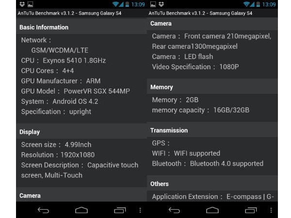 Samsung Galaxy S IV: Διέρρευσαν τα τεχνικά χαρακτηριστικά σε benchmark tests! image