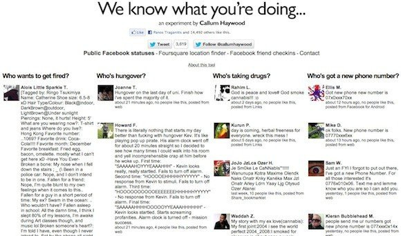 Αυτή η ιστοσελίδα ξέρει τι κάνεις στο Facebook και Foursquare image
