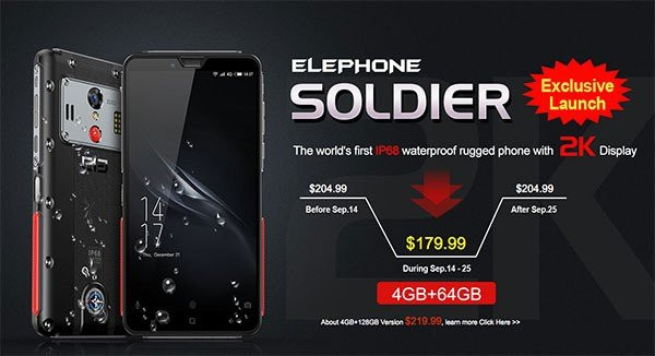 Elephone Soldier: Θωρακισμένο, με οθόνη ανάλυσης 2K, deca-core επεξεργαστή και μπαταρία 5000mAh σε εξαιρετική τιμή image