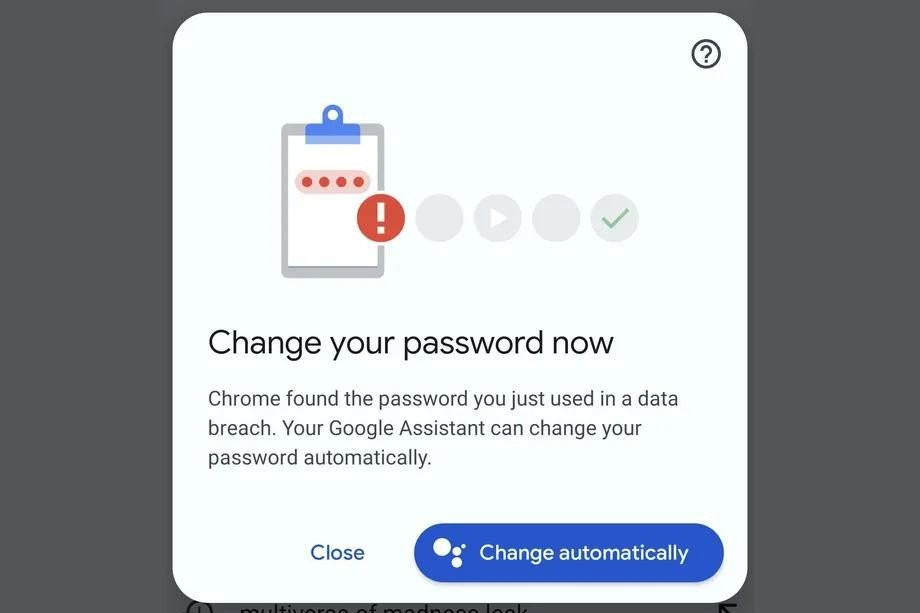 Google Assistant: Ενημέρωση για παραβίαση password και αυτόματη αλλαγή image