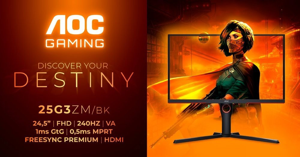 AOC GAMING 25G3ZM/BK: Η νέα eSports οθόνη 24.5'' FHD 240Hz στα €239 image