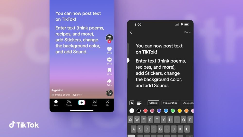TikTok: Πλέον υποστηρίζει αναρτήσεις μόνο με κείμενο image