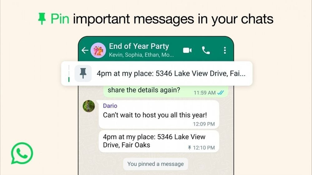 WhatsApp: Πλέον καρφιτσώνεις έως 3 μηνύματα στις συνομιλίες image