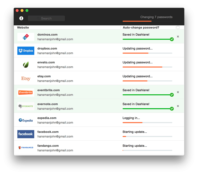Dashlane: Αλλαγή password σε όλους τους λογαριασμούς σου με ένα click image