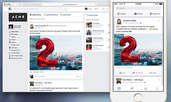 Facebook at Work: Ξεκίνησε η πιλοτική εφαρμογή του κοινωνικού δικτύου για επιχειρήσεις image
