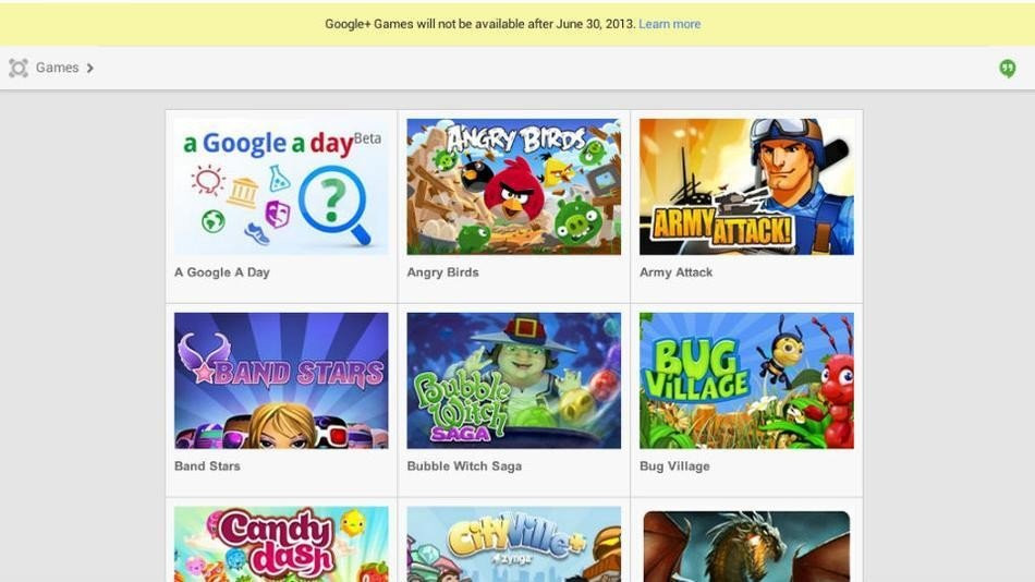 Τέλος για τα Google+ Games στις 30 Ιουνίου image