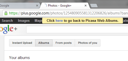Το URL για τα photo albums της υπηρεσίας Picasa οδηγεί πλέον στο Google+... image